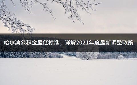 哈尔滨公积金最低标准，详解2021年度最新调整政策